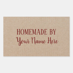 Homemade By Cookie Cake Vintage Craft Rectangular Sticker