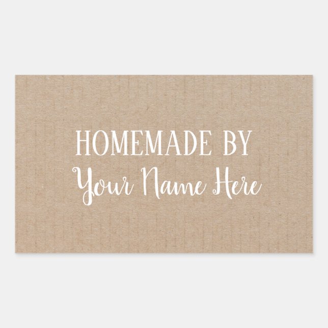 Homemade By Cookie Cake Vintage Craft Rectangular Sticker (Front)