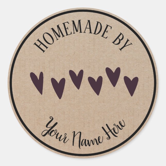 Homemade By Heart Classic Round Sticker (Front)