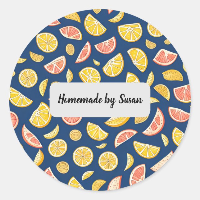 Homemade by Susan | Oranges and lemons sticker (Front)