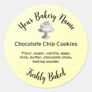 Homemade Cake Business Baking Label Yellow