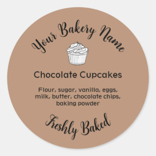 Homemade Cake Business Logo Baking Label Brown
