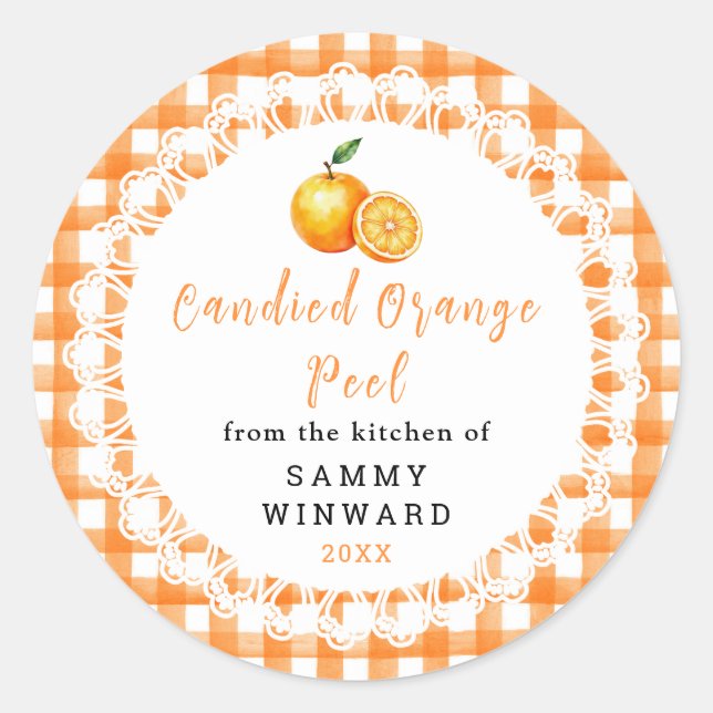 Homemade Candied Orange Peel Label (Front)