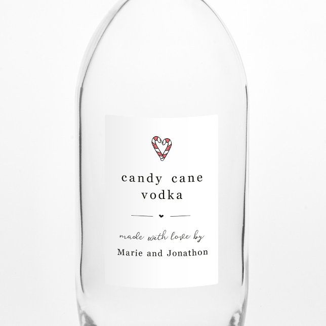 Homemade Candy Cane Vodka Bottle Gift Label (Creator Uploaded)