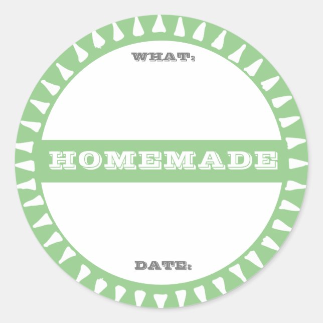 homemade canning jar write on pastel cute classic round sticker (Front)
