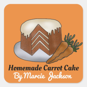 Homemade carrot cake add name sticker