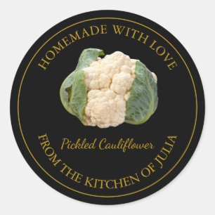 Homemade Cauliflower Pickle Label   Black