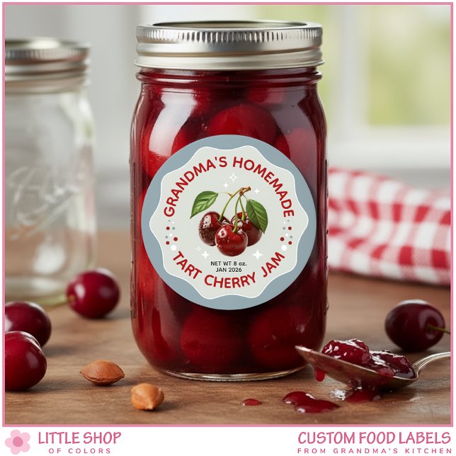 Homemade Cherry Jam Canning Jar Labels (Creator Uploaded)