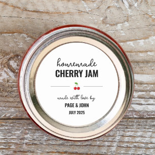 Homemade Cherry Jam Jar Label Sticker
