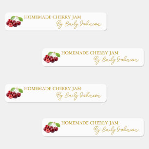 Homemade Cherry Jam Thin Label