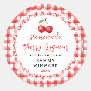 Homemade Cherry Liqueur Bottle Label