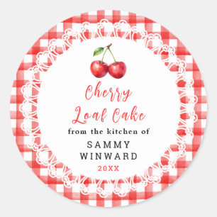 Homemade Cherry Loaf Cake Label