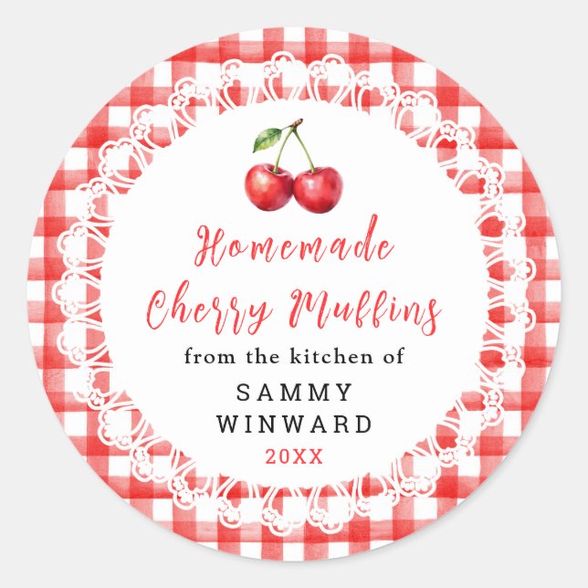 Homemade Cherry Muffin Label (Front)