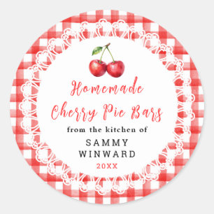 Homemade Cherry Pie Bar Label