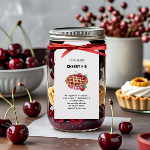 Homemade Cherry Pie Recipe Gift Tag   Thanksgiving
