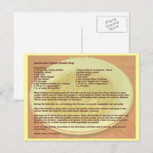 Homemade Chicken Noodle Soup Recipe Postcard