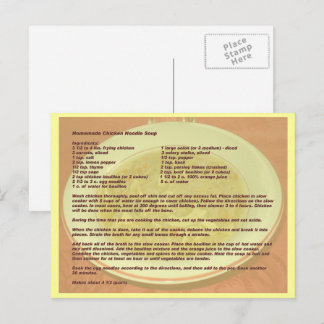Homemade Chicken Noodle Soup Recipe Postcard