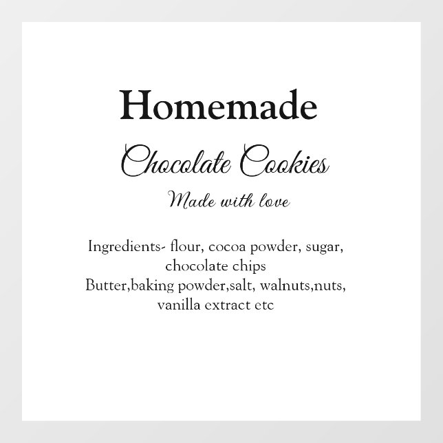 Homemade chocolate cookies made with love add text (Sheet)