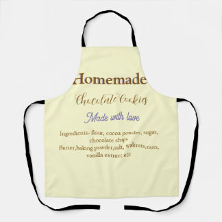 Homemade chocolate cookies made with love add text apron