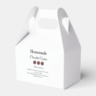 Homemade chocolate cookies made with love add text favour box