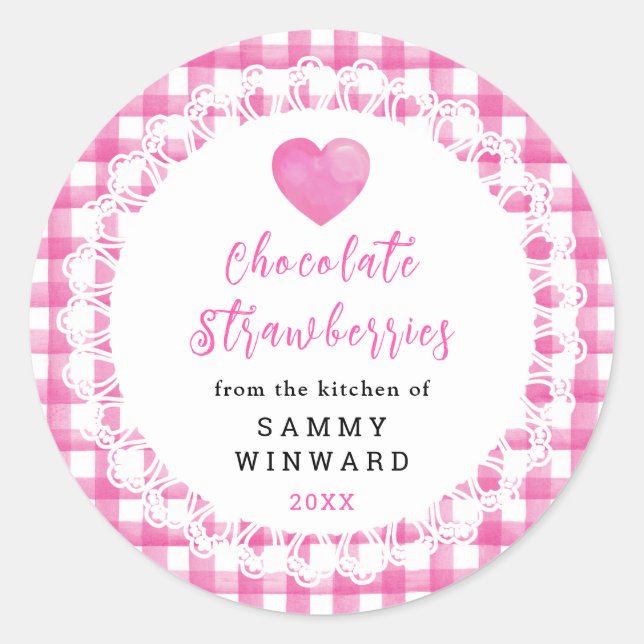 Homemade Chocolate Strawberries Label (Front)