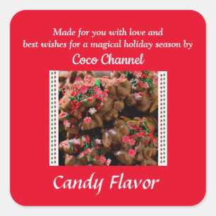 Homemade Christmas Candy Package Stickers