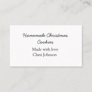 Homemade Christmas cookies made with love add name Business Card