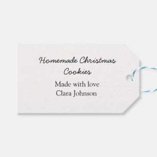 Homemade Christmas cookies made with love add name Gift Tags