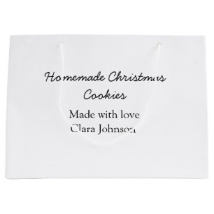 Homemade Christmas cookies made with love add name Large Gift Bag