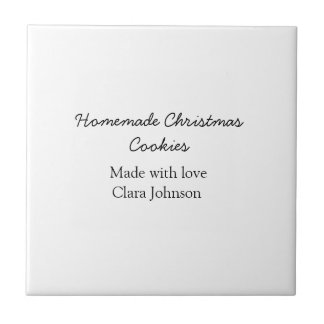 Homemade Christmas cookies made with love add name Tile