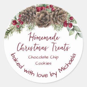 Homemade Christmas Cookies Rustic Classic Round Sticker