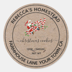 Homemade Christmas Cookies Vintage Santa Labels