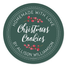 Homemade Christmas Cranberry Cookies Dark Green