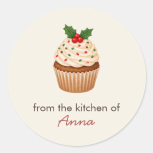 Homemade Christmas Cupcake Label