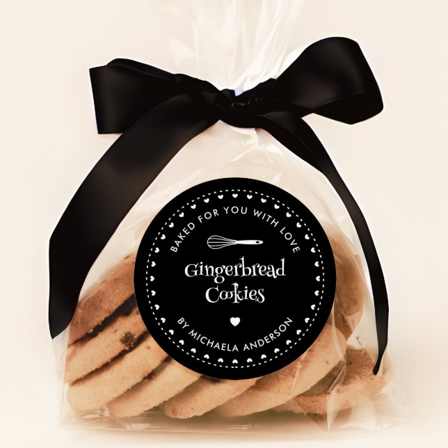 Homemade Christmas Holiday Gift Baked With Love Classic Round Sticker (Creator Uploaded)