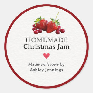 Homemade Christmas Jam Label   Custom Sticker
