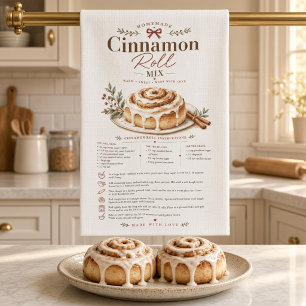 Homemade Cinnamon Roll Recipe Christmas Tea Towel