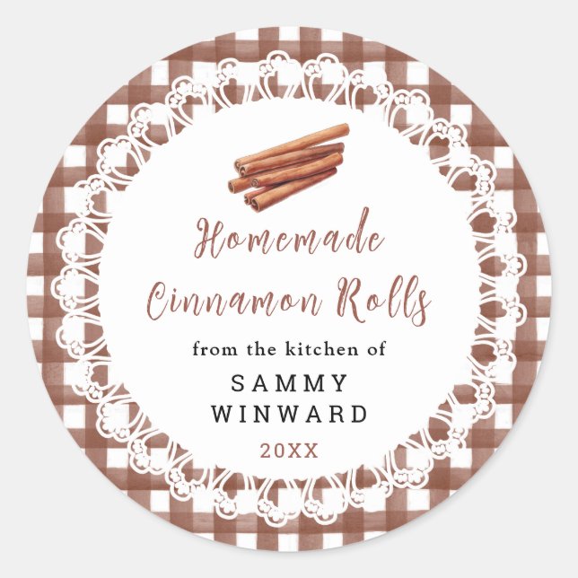 Homemade Cinnamon Rolls Label (Front)