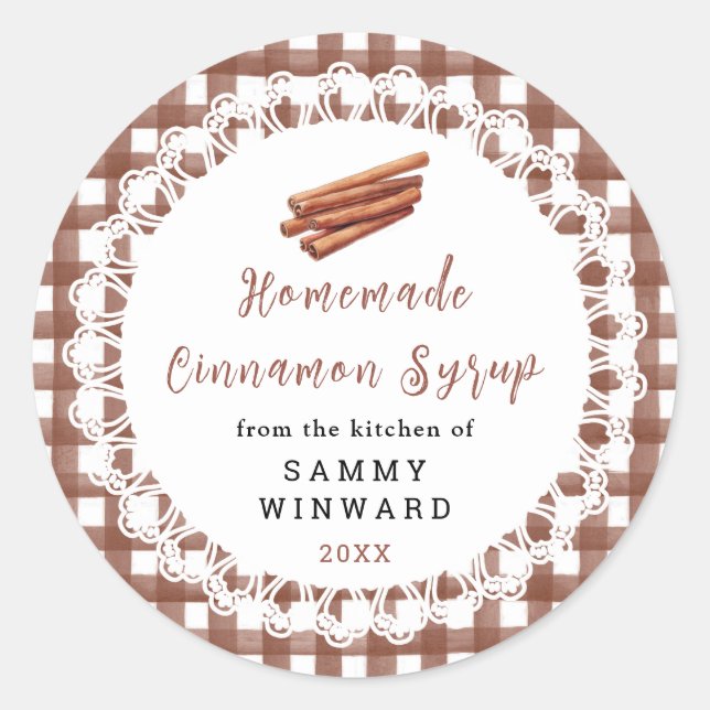 Homemade Cinnamon Syrup Label (Front)