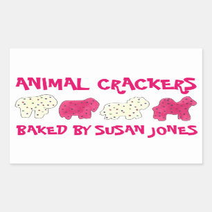 Homemade Circus Animal Crackers Cookies Baked By Rectangular Sticker