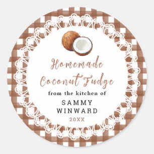 Homemade Coconut Fudge Label