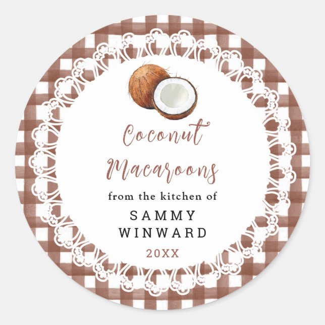 Homemade Coconut Macaroons Label (Front)