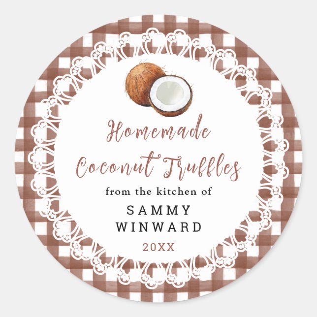 Homemade Coconut Truffles Label (Front)