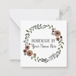 Homemade Cookie Cake Vintage Craft Floral Wreath Card