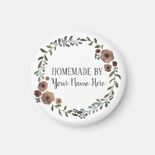Homemade Cookie Cake Vintage Craft Floral Wreath Magnet