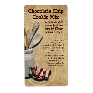Homemade Cookie Mix Gift Jar Labels, Personalised