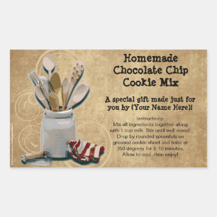 Homemade Cookie Mix Gift Jar Labels, Personalised Rectangular Sticker
