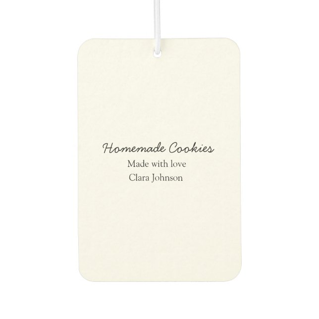 Homemade cookiers add your text name custom  throw car air freshener (Front)