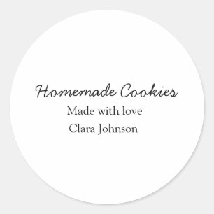 Homemade cookiers add your text name custom  throw classic round sticker