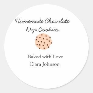 Homemade cookiers add your text name custom  throw classic round sticker